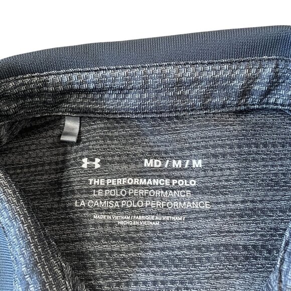 Under Armour Mens Medium Performance Polo Shirt Gray Short Sleeve - Picture 2 of 5